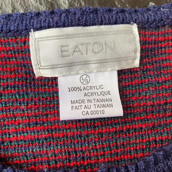 Eaton button down plaid cardigan vintage - Picture 4 of 11
